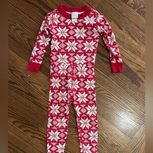 Hanna Andersson Red and White Snowflake Kids pajama set - 3t
